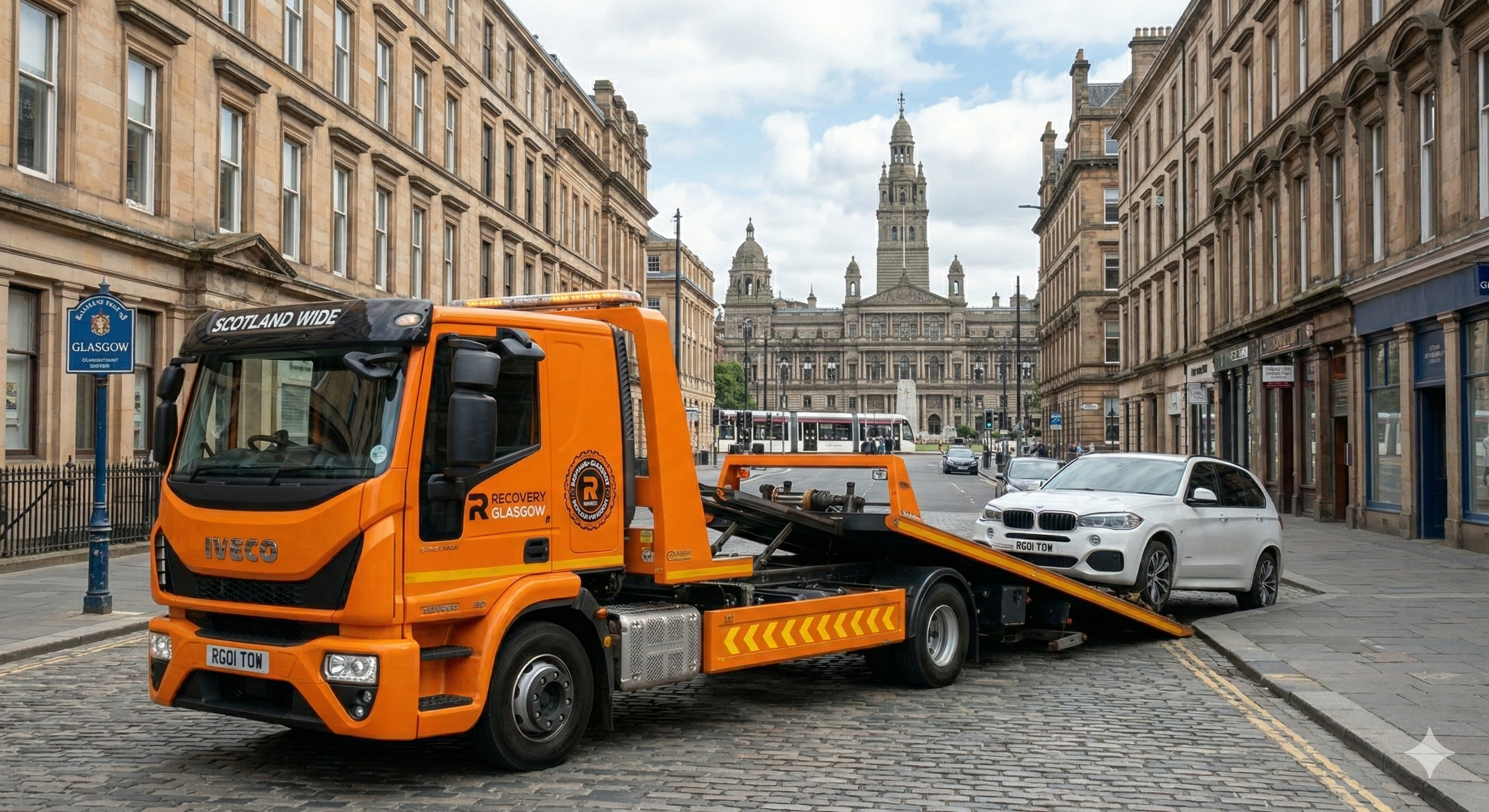 Recovery vehicle in Glasgow